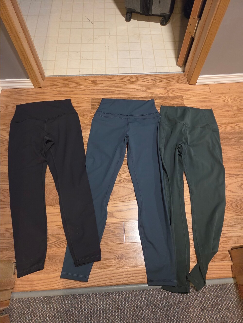 3-Pack High-Waist Leggings in Black, Teal, and Forest Green